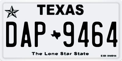 TX license plate DAP9464