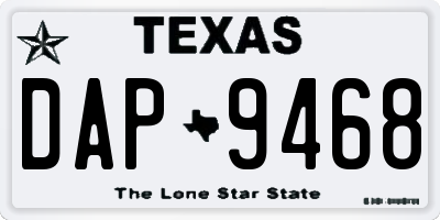 TX license plate DAP9468