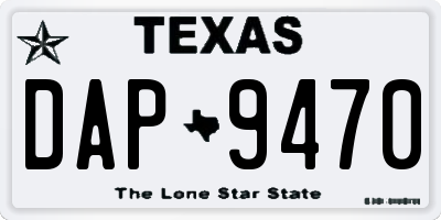 TX license plate DAP9470