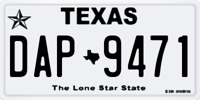 TX license plate DAP9471
