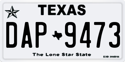 TX license plate DAP9473