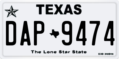 TX license plate DAP9474