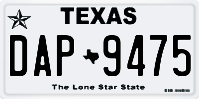 TX license plate DAP9475