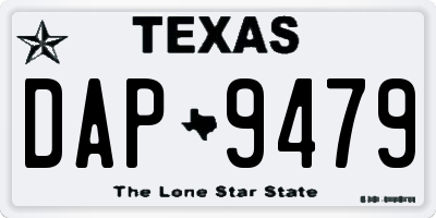 TX license plate DAP9479