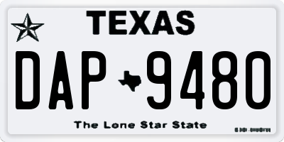 TX license plate DAP9480