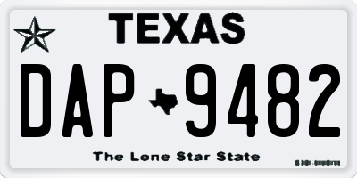 TX license plate DAP9482