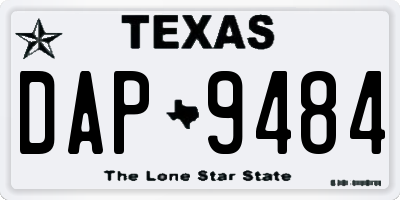 TX license plate DAP9484