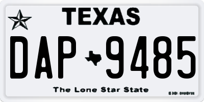 TX license plate DAP9485