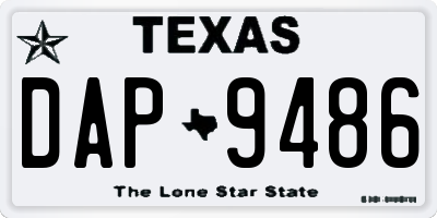 TX license plate DAP9486