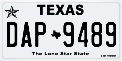 TX license plate DAP9489