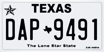 TX license plate DAP9491