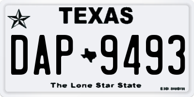 TX license plate DAP9493