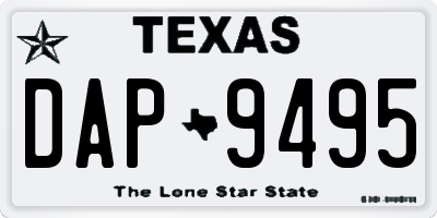 TX license plate DAP9495