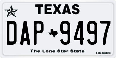 TX license plate DAP9497