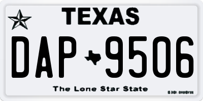 TX license plate DAP9506