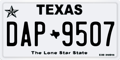 TX license plate DAP9507
