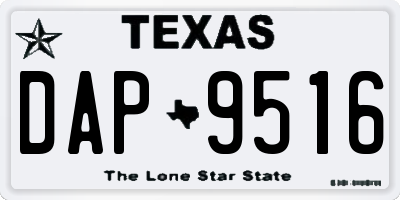 TX license plate DAP9516