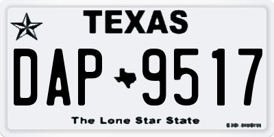 TX license plate DAP9517