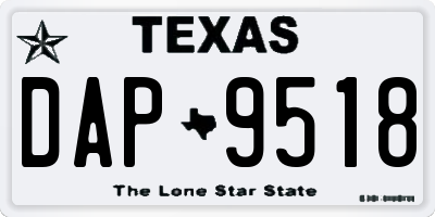 TX license plate DAP9518