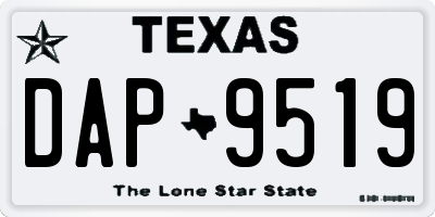 TX license plate DAP9519