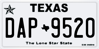 TX license plate DAP9520