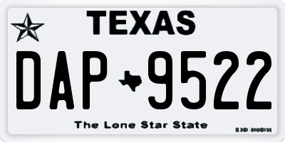 TX license plate DAP9522