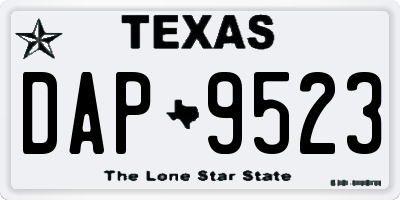 TX license plate DAP9523