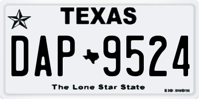 TX license plate DAP9524