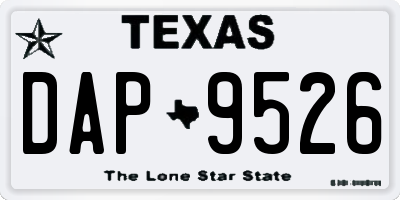 TX license plate DAP9526