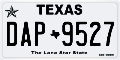TX license plate DAP9527