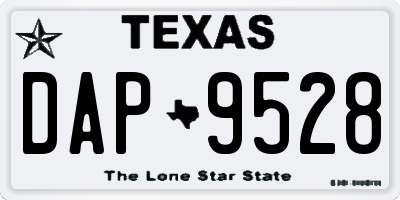 TX license plate DAP9528