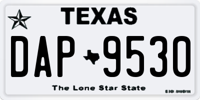 TX license plate DAP9530