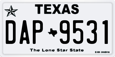 TX license plate DAP9531