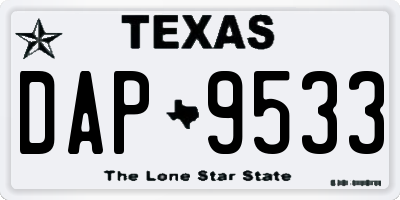 TX license plate DAP9533