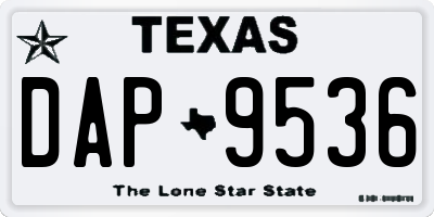 TX license plate DAP9536