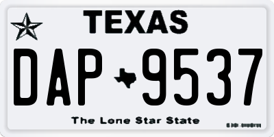 TX license plate DAP9537