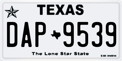 TX license plate DAP9539