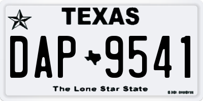 TX license plate DAP9541
