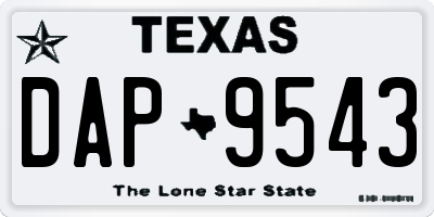 TX license plate DAP9543