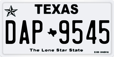TX license plate DAP9545