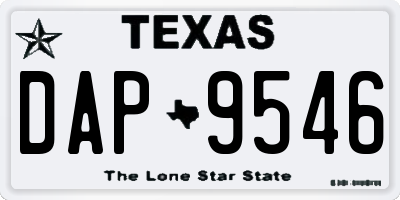 TX license plate DAP9546