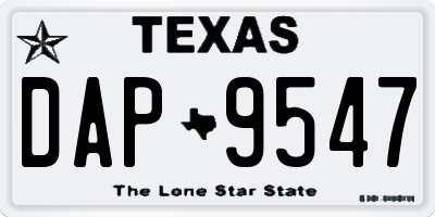 TX license plate DAP9547