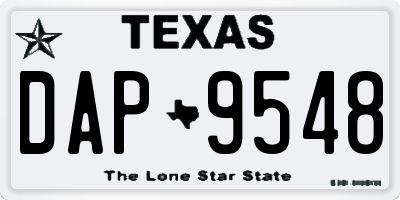 TX license plate DAP9548