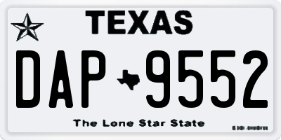 TX license plate DAP9552