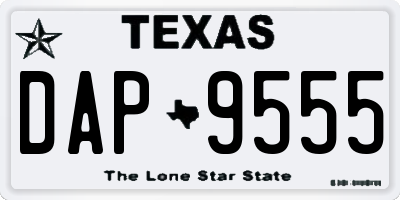 TX license plate DAP9555