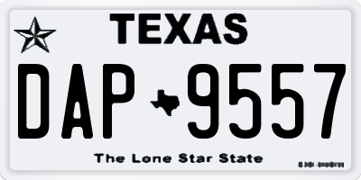TX license plate DAP9557