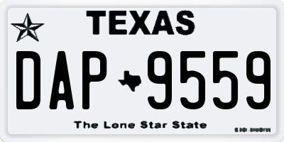 TX license plate DAP9559