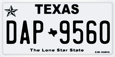 TX license plate DAP9560