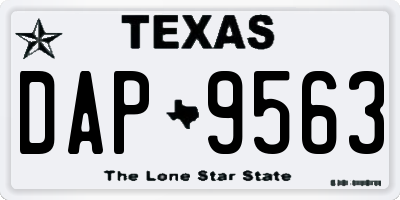 TX license plate DAP9563