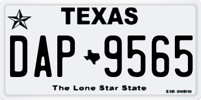 TX license plate DAP9565